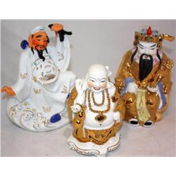 3 Chinese Statues 9" Tall