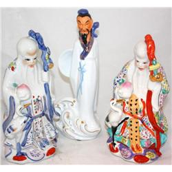 3 Chinese Statues 11" Tall