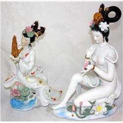 2 Chinese Statues 16" Tall