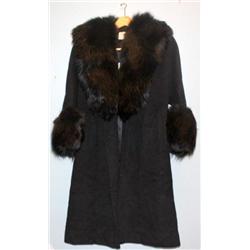 Black Coat w/ Fur Collar by Hutzlers