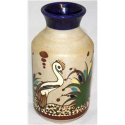 Hand Painted Pottery Vase Signed on Bottom