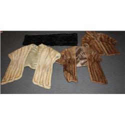Lot Of 4 Natural Fur Wraps