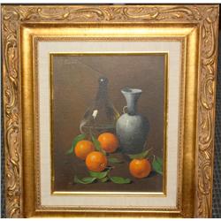 Framed Oil on Canvas of Oranges