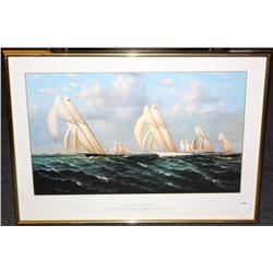 Framed Litho of Sailboats