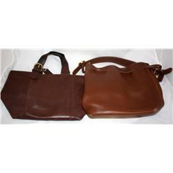 Lot of 2 Brown Leather Coach Bags