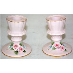 Hand Painted Lefton China Candle Holders