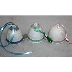 3 LLadro Christmas Orniment Bells