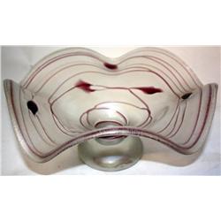 Iridescent Footed Art Glas Bowl--Compote