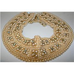 1 Pearl Aurora Borealis Beaded Collar made in Jap.
