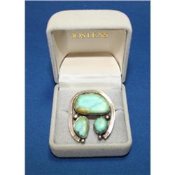 C. 1930s Old Pawn Navajo Sterling + Turquoise Ring