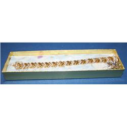 .925 Sterling &18K Gold Plated Panel Bracelet