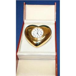 Heart Shaped Clock, Gold Plated