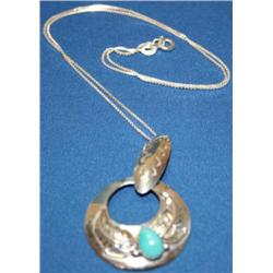 Sterling Chain w/ Turquoise Pendant