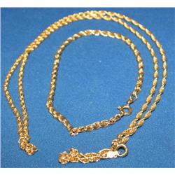 Vermeil 14kt Rope Chain & Bracelet