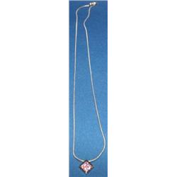 1.00Ctw AAA Pink Sapphires Ladies Necklace