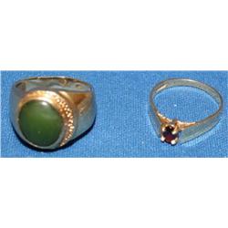 AAA Garnet Ladies Ring - Green Jade Men’s Ring