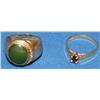 Image 1 : AAA Garnet Ladies Ring - Green Jade Men’s Ring