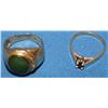 Image 2 : AAA Garnet Ladies Ring - Green Jade Men’s Ring