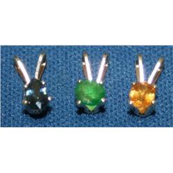 AAA Sapphire,Emerald & Citrine Pendants