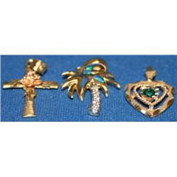 diamond & Opal Ladies Pendants Qty 3