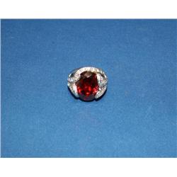 10K White Gold Ring w/ Large Tourmaline Center