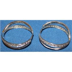 1.00Ctw Diamond Ladies Earrings Hoops