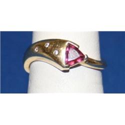 1.00 Ctw AAA Pink Sapphires & Diamond Ladies Ring