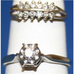 Diamond Wedding Band & Solitaire Ladies Ring