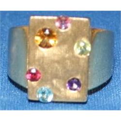 AAA Multicolor Natural Gems Ladies Ring