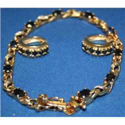14kt AAA Cashmere Sapphire Bracelet & Earrings