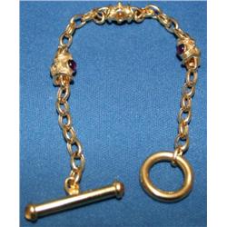 AAA Amethyst Toggle Gold Bracelet