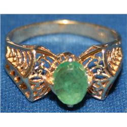 14K Gold Emerald & 1CT