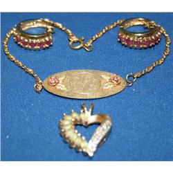 Vermeil 14kt Black Hill Bracelet, Pendant, Earring