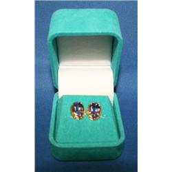 14K Yellow Gold 6.0CTW Brazilian Amethyst Earrings