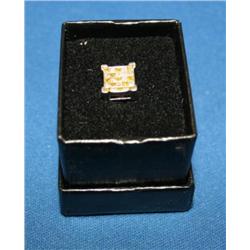 14K White Gold 1 CTW White & Canary Stud Earring