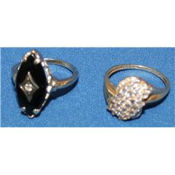 1.00 Ctw Tanzanite Ring - Onyx & Diamonds Ring