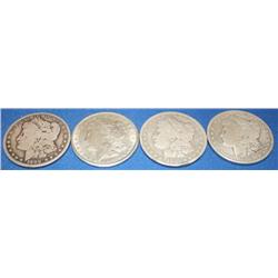 Lot of 4 Morgan Dollar Coins