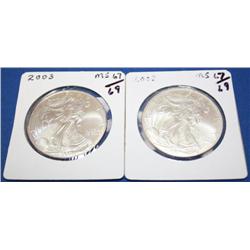 2003 MS 67/69 Liberty Coins