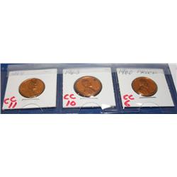 1960, 1963 & 1964 Proof Lincoln Cents