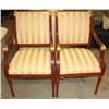 Image 1 : 2 Gold Striped Chairs