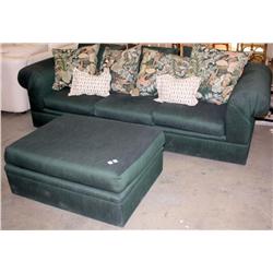 Green Sofa and Ottoman