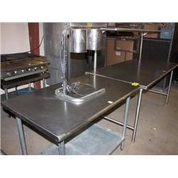 2 Stainless prep tables & Food Warming Lamp