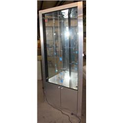 CORNER DISPLAY CASE W/ GLASS DOORS
