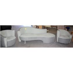 3 PIECE GREEN MICRO FABRIC LIVING ROOM SET