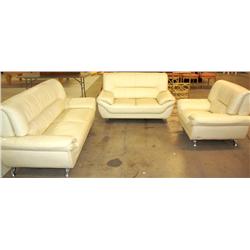 2 Leather Sofas and Chair Set by Dingmei