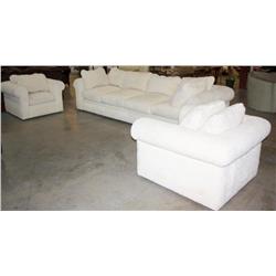 Large sofa & two Chiars White
