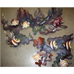 2 PIECE WALL HANGING FISH ART
