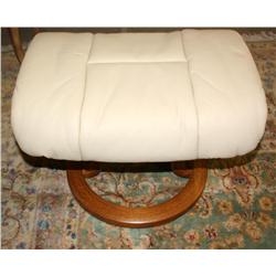 White Leather  Foot Stool