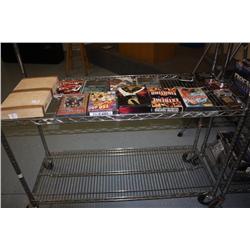 Rack With Game, Cameras, DVD's