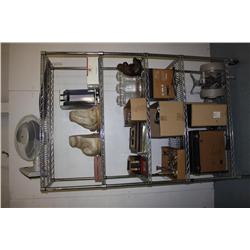 Rack Lot Of Orniments & Household Items